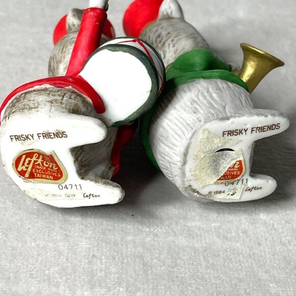Christmas Mice Frisky Friends Figurine Set Of 2 Lefton Model 04711 Holiday Decor - Picture 5 of 8